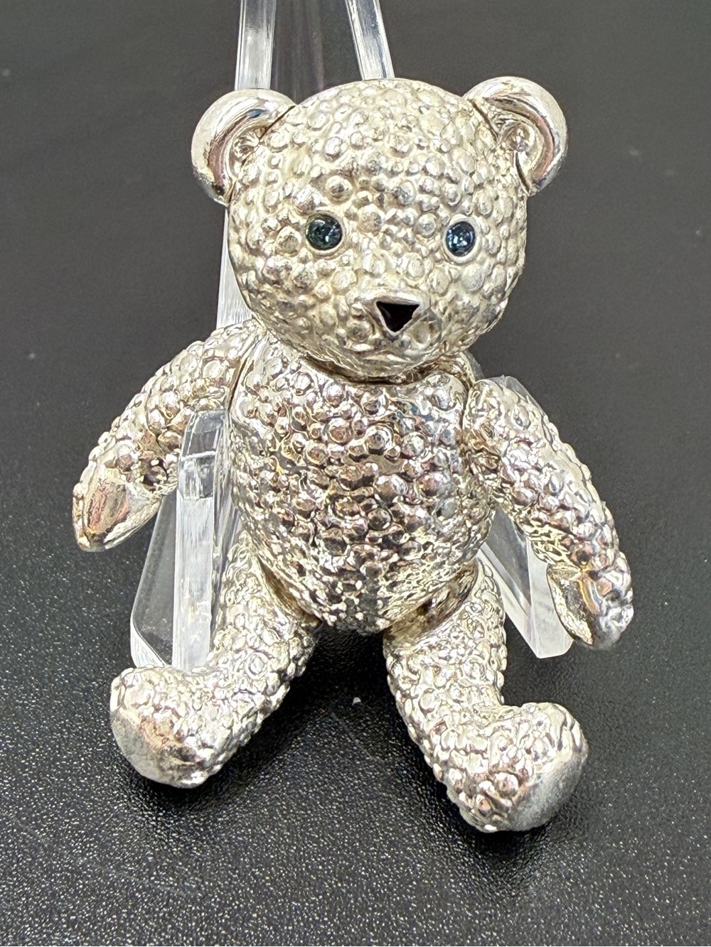 NAPIER Teddy Bear Brooch with Blue Eyes